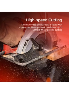 AFRA AFRA Electric Circular Saw, 185MM, 1100W, 5600r/Min No-Load Speed, 185mm Blade Diameter, Lightweight Model, Adjustable Bevel & Cutting Angle Around 0-45°, AFT-11-185CSRD, 1-Year Warranty.  - Image 2