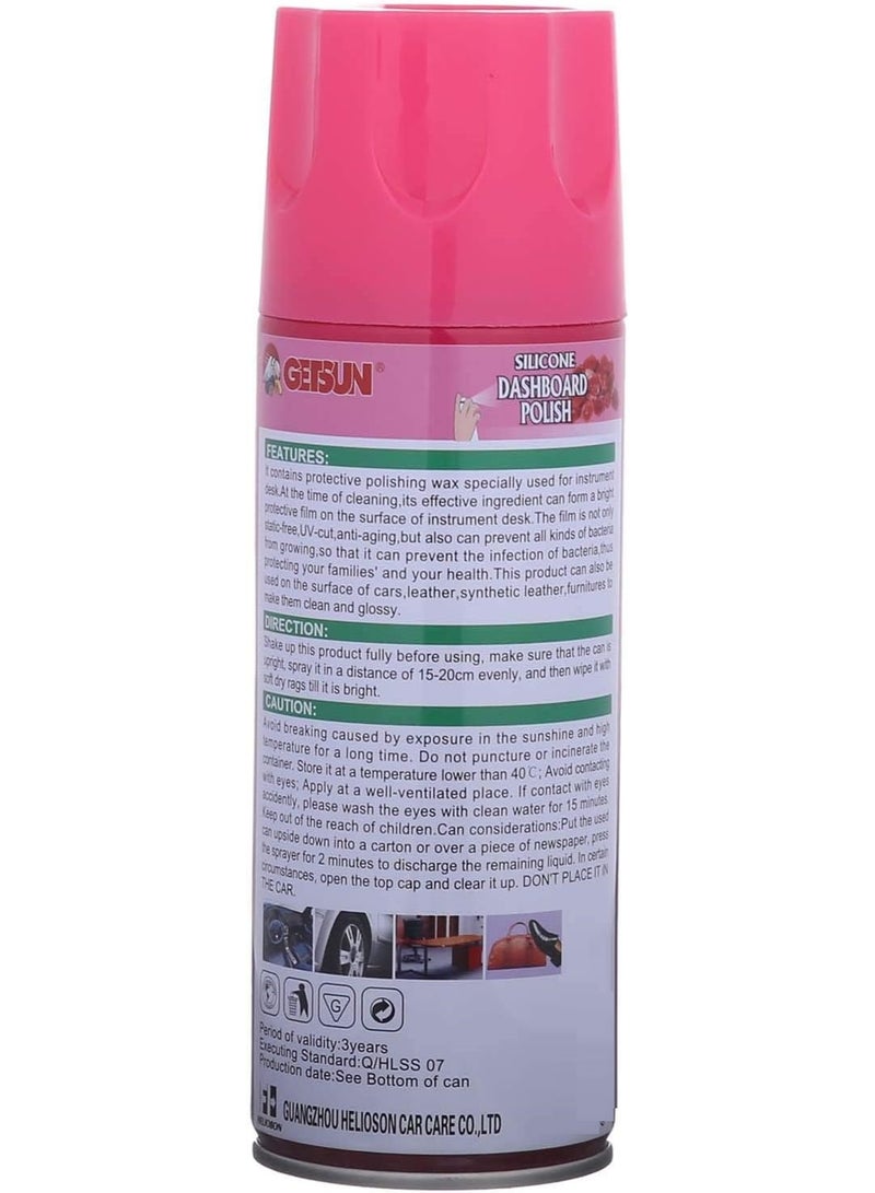 GETSUN Silicone Dashboard Polish Spray Rose 450 ML - Image 2