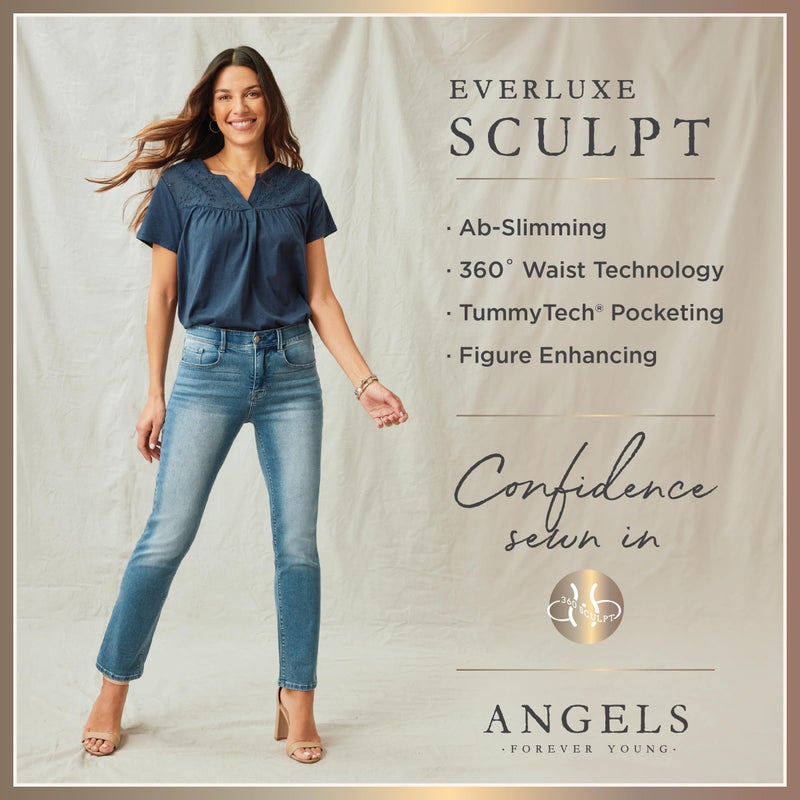 Angels Forever Young 360 Sculpt Bootcut Jeans for Women Figure Enhancing Stretch Denim, Orchard, 14 - Image 4