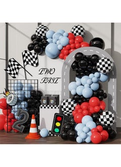 Atpata Funky Atpata Funky 18inch Round Checkered Foil Balloons for Chess Theme Racing Theme Biker Theme Birthday Event Party Decorations  - Image 4