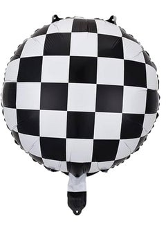 Atpata Funky Atpata Funky 18inch Round Checkered Foil Balloons for Chess Theme Racing Theme Biker Theme Birthday Event Party Decorations  - Image 5