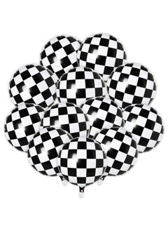 Atpata Funky Atpata Funky 18inch Round Checkered Foil Balloons for Chess Theme Racing Theme Biker Theme Birthday Event Party Decorations  - Image 1