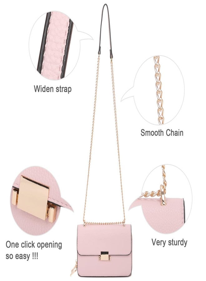 BBTT.ful Square Shoulder Bags for Women Chain Strap Crossbody Bag Medium Leather Evening Bag for Women Satchel Handbags Party Purse (pink) - Image 5