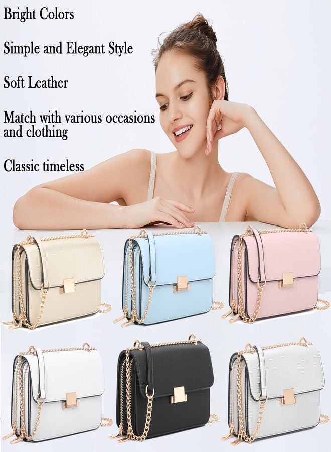 BBTT.ful Square Shoulder Bags for Women Chain Strap Crossbody Bag Medium Leather Evening Bag for Women Satchel Handbags Party Purse (pink) - Image 2