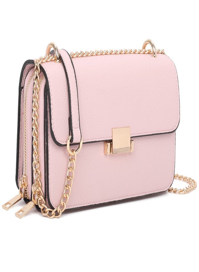 BBTT.ful Square Shoulder Bags for Women Chain Strap Crossbody Bag Medium Leather Evening Bag for Women Satchel Handbags Party Purse (pink) - Image 3