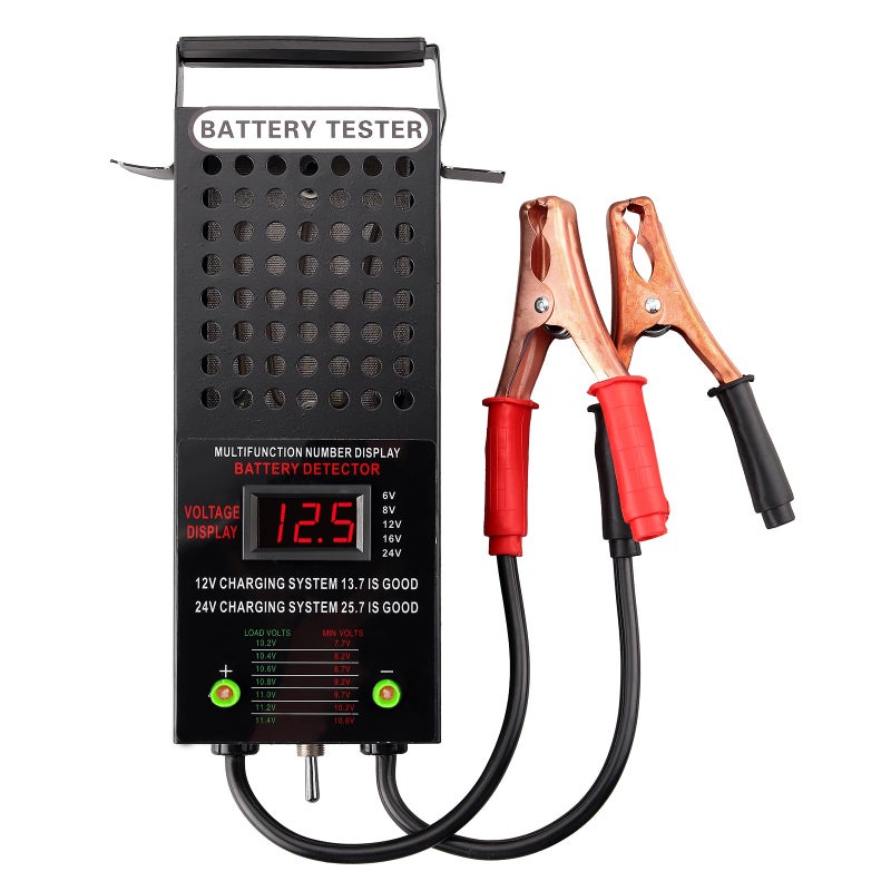 CRLITSIY CRLITSIY Battery Load Tester 6V 8V 12V Alternator Load Tester Automotive Car Battery Testerr and Voltmeter Tester with Alligator Clips for CarsGolfMotorcycles