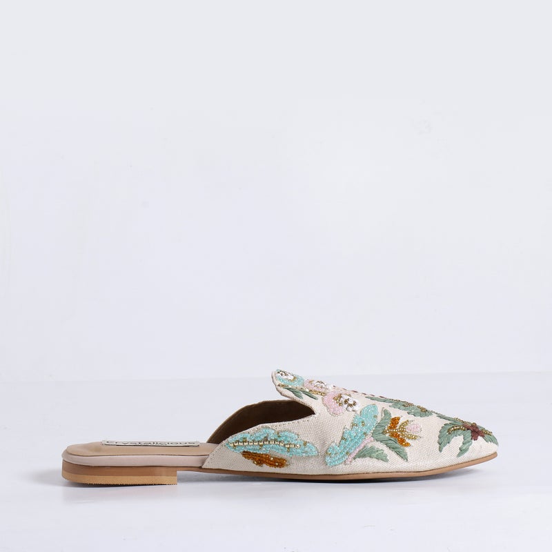 Crystalicious Amelia Daily Wear Women Flats Hand-Embroidered Cotton Canvas Fabric, 100% Animal-Free Material - Image 4