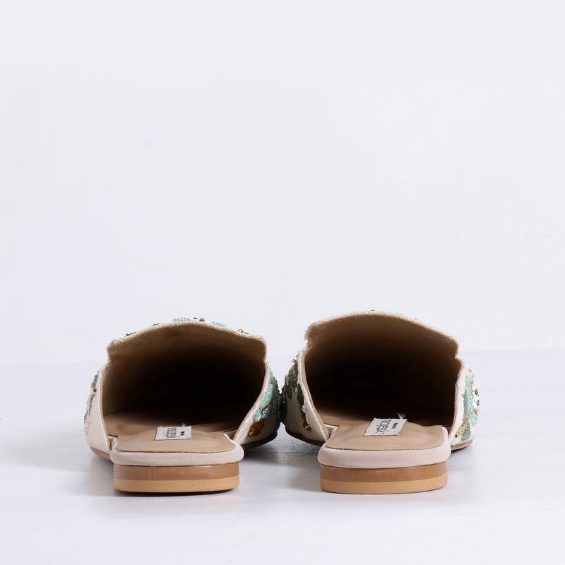 Crystalicious Amelia Daily Wear Women Flats Hand-Embroidered Cotton Canvas Fabric, 100% Animal-Free Material - Image 5