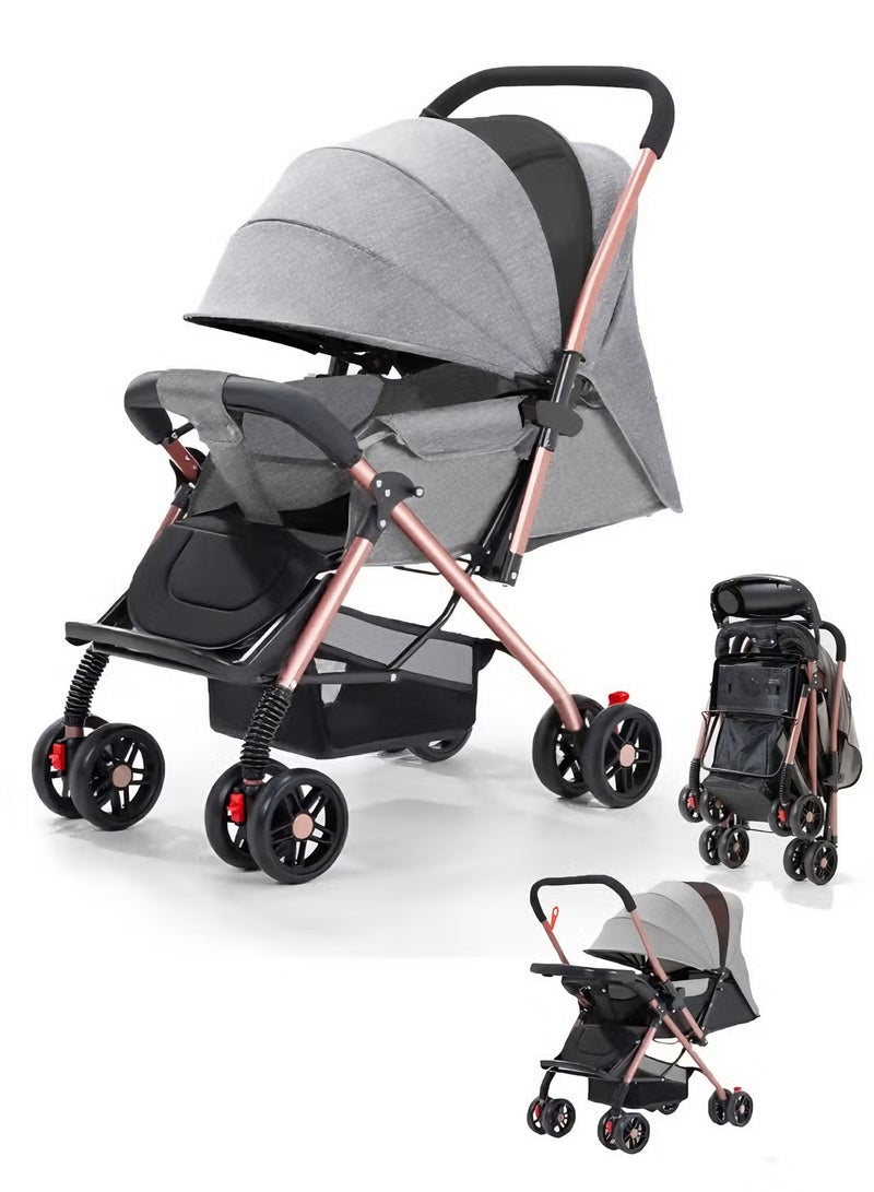 Jourvent Lightweight Baby Stroller with Reclining Seat - Compact Foldable Travel Pram for Infants & Toddlers, UV 50+ Canopy, Adjustable Footrest & Storage - Image 1
