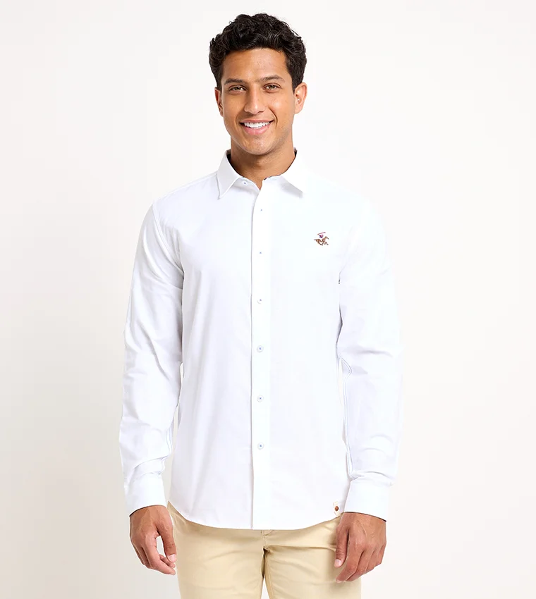 Logo Embroidered Long Sleeves Shirt