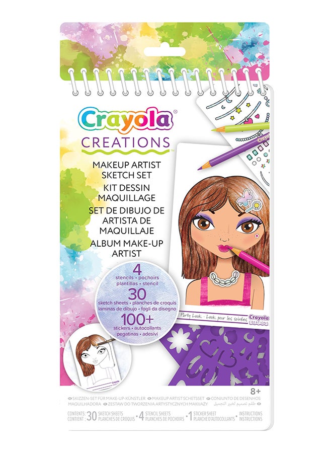 Crayola Creations CompaCountMake-Up Artist Sketch Set | includes tutorial pages with beauty and makeup secrets and many pages of sketches |  trendy makeup and hairstyle tests and always find new fashion combinations | Ages 6+ - Image 5