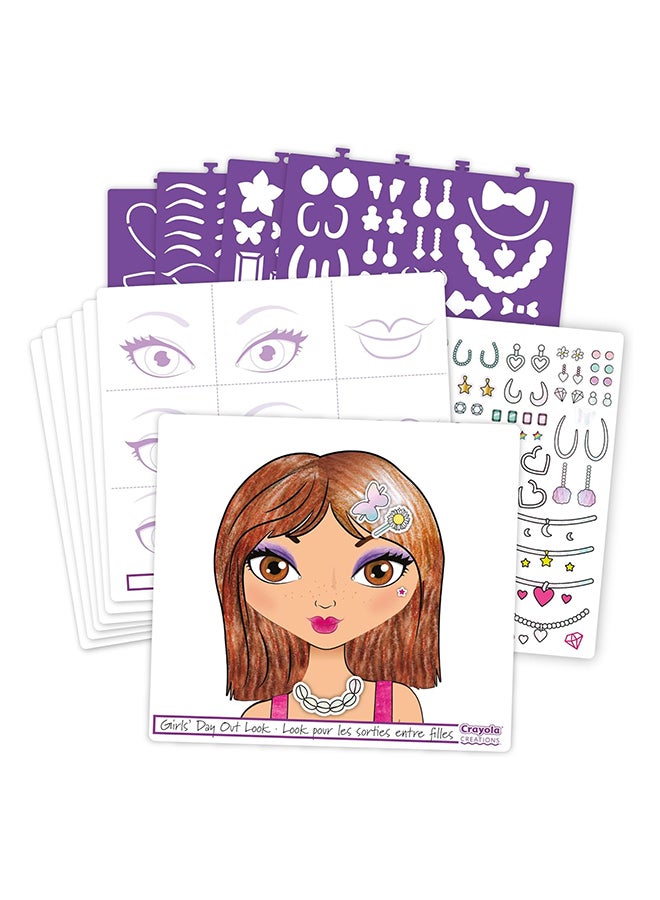 Crayola Creations CompaCountMake-Up Artist Sketch Set | includes tutorial pages with beauty and makeup secrets and many pages of sketches |  trendy makeup and hairstyle tests and always find new fashion combinations | Ages 6+ - Image 1