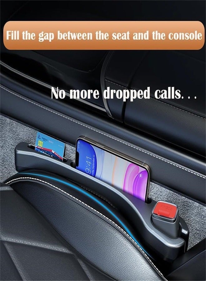 Car Seat Gap Filler, 2 Pack Car Gap Filler Prevents Things from Falling Out with Seat Belt Holes, Auto Crevice Blockers Fill Gap in Between Seat and Console, Universal for Most Cars, Trucks and, Black - Image 4