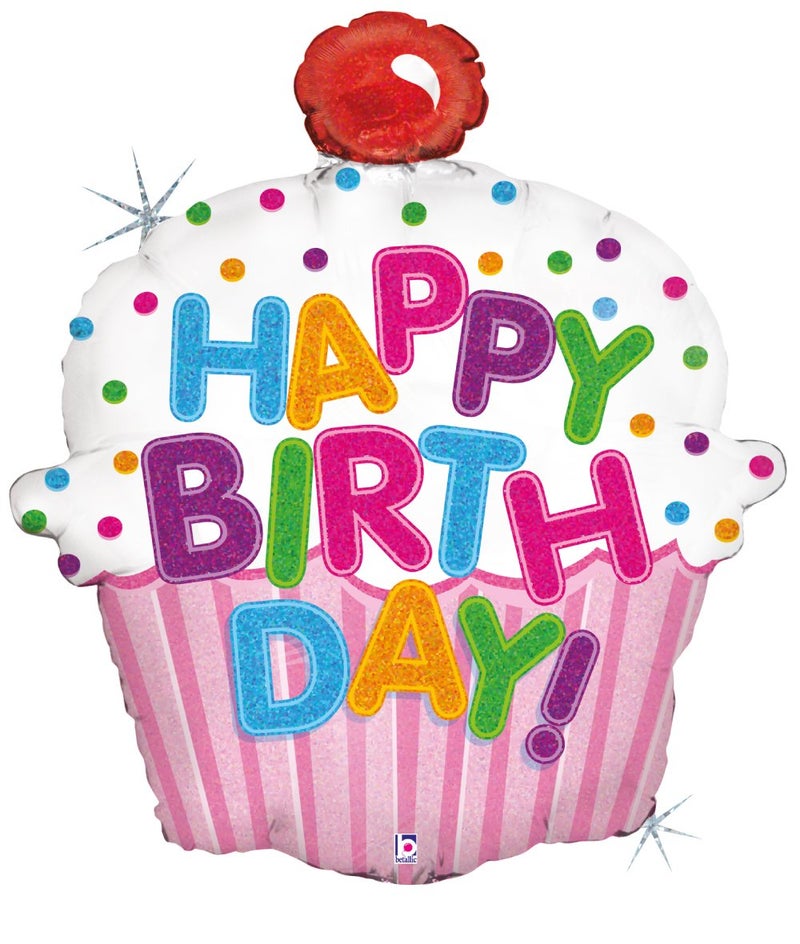 Betallic 85587P Happy Birthday Cupcake Foil Balloon 31 - Image 3