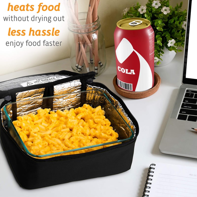 HOTLOGIC Mini Portable Electric Lunch Box Food Heater with Glass Container - Food Warmer and Heated Lunch Box for Adults Car/Home - Cook, Reheat, and Keep Your Food Warm - BLACK - 120V - Image 5
