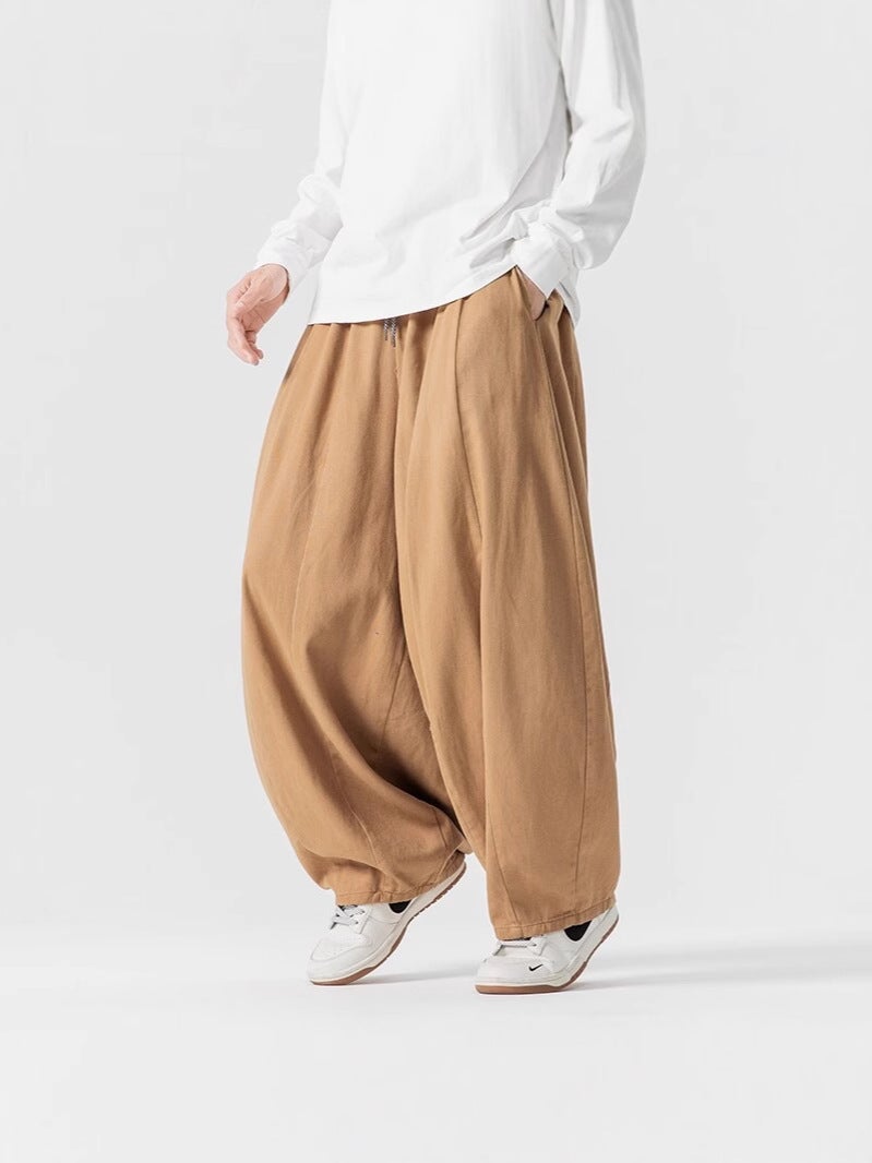 2025 Plus Size Japanese Workwear Casual Pants Retro Korean Wide Solid Color Loose Wide Leg Pants Hong Kong Style Neutral - Image 3