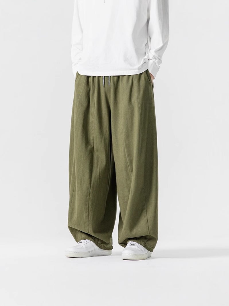 2025 Plus Size Japanese Workwear Casual Pants Retro Korean Wide Solid Color Loose Wide Leg Pants Hong Kong Style Neutral - Image 2