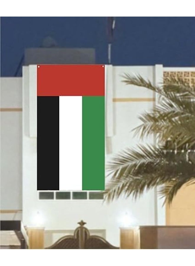 ARS® UAE National Day Banner 100x250 cm Wall Art Mohamed Bin Zayed Design Premium Quality Durable Weather-Resistant Fabric Easy Hanging Ring Indoor Outdoor Decoration - Image 2
