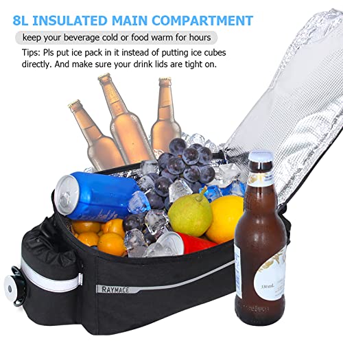 RAYMACE Bike Rear Rack Bag with Tail Light, Bike Truck Cooler Bag for Warm or Cold Items - Image 2