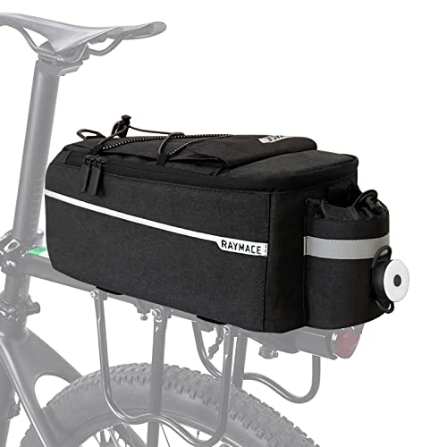 RAYMACE Bike Rear Rack Bag with Tail Light, Bike Truck Cooler Bag for Warm or Cold Items - Image 1