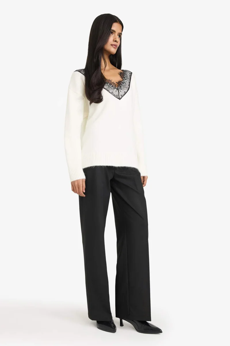 ديفاكتو Standard Length Wide Leg Trousers