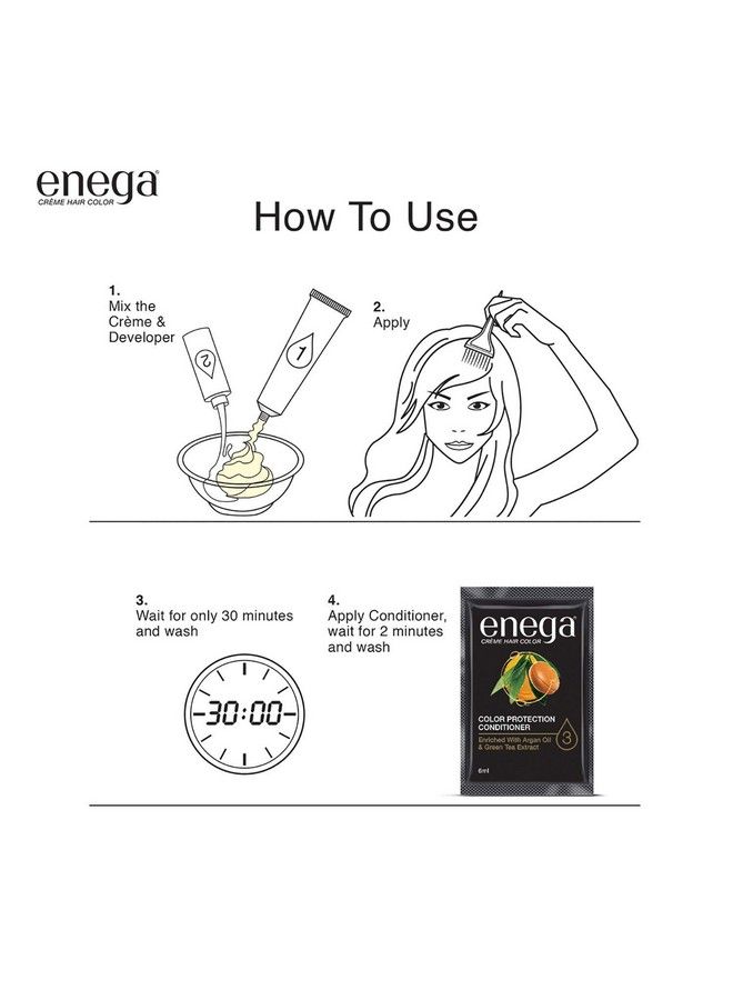 enega Chocolate Brown Cream Hair Color 120Ml Hair Color (Pack Of 3) - Image 4