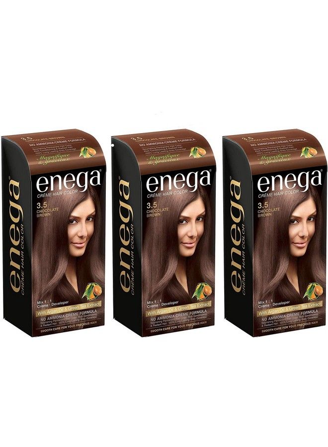 enega Chocolate Brown Cream Hair Color 120Ml Hair Color (Pack Of 3) - Image 2