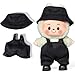 AICase for 17cm Doll ClothesOutfitClothes Set for 17cm Doll2 Piece Set Hat ClothingBoys and Girls Stylish Adorable Dolls Clothes Accessories_Black - Image 3
