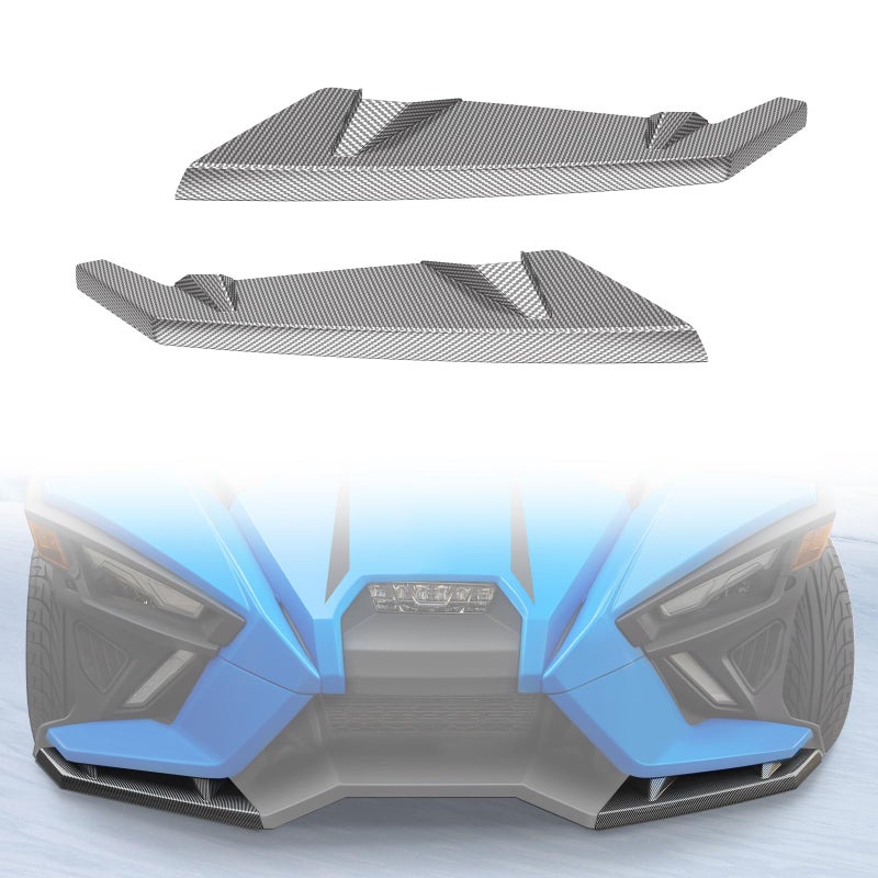 LitMiRaCle Front Wing Guards Trim for Polaris Slingshot 20202024 Carbon Fiber Texture Front Bumper Winglet Decoration Protector Wing Cover for Slingshot 20202024 Accessories
