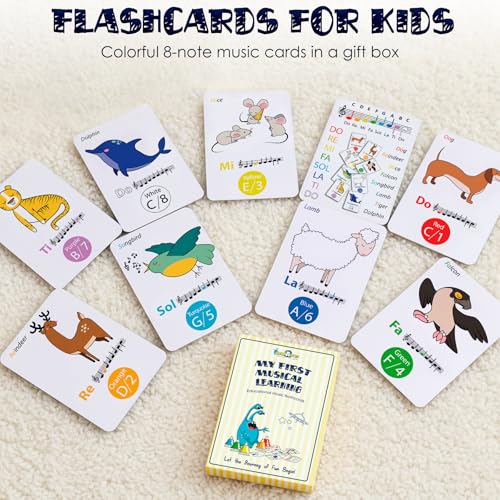 MINIARTIS Musical Flash Cards for Kids Learning Notes Reading Educational Color Coded Music Note Theory Flashcards for Beginning Students Large Size Cards - Image 5