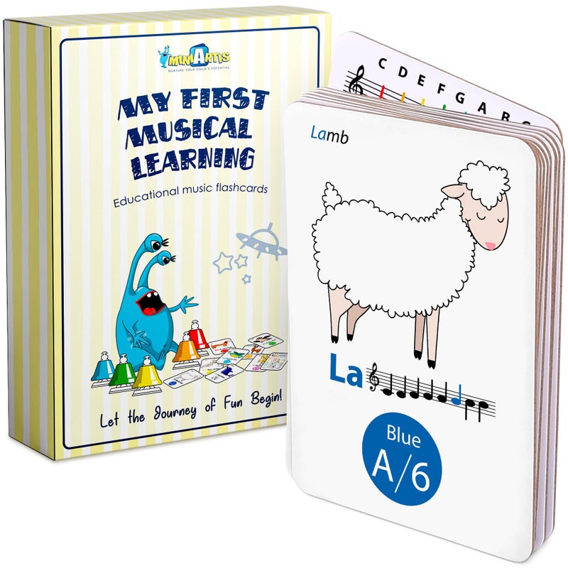 MINIARTIS Musical Flash Cards for Kids Learning Notes Reading Educational Color Coded Music Note Theory Flashcards for Beginning Students Large Size Cards - Image 4