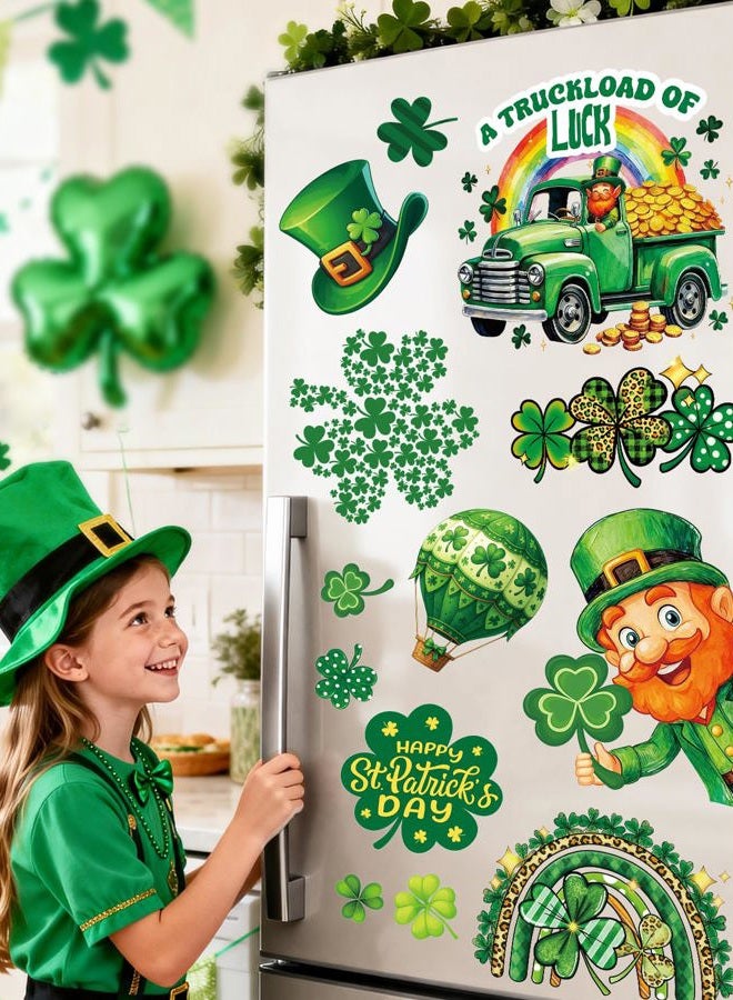 JMHACHY St Patricks Day Window Clings - 9 Sheets 88Pcs Reusable Saint Patricks Day Decorations for Home Office, Shamrock Rainbows Window Stickers for Glass, Double-Sided Large Decals - Image 5