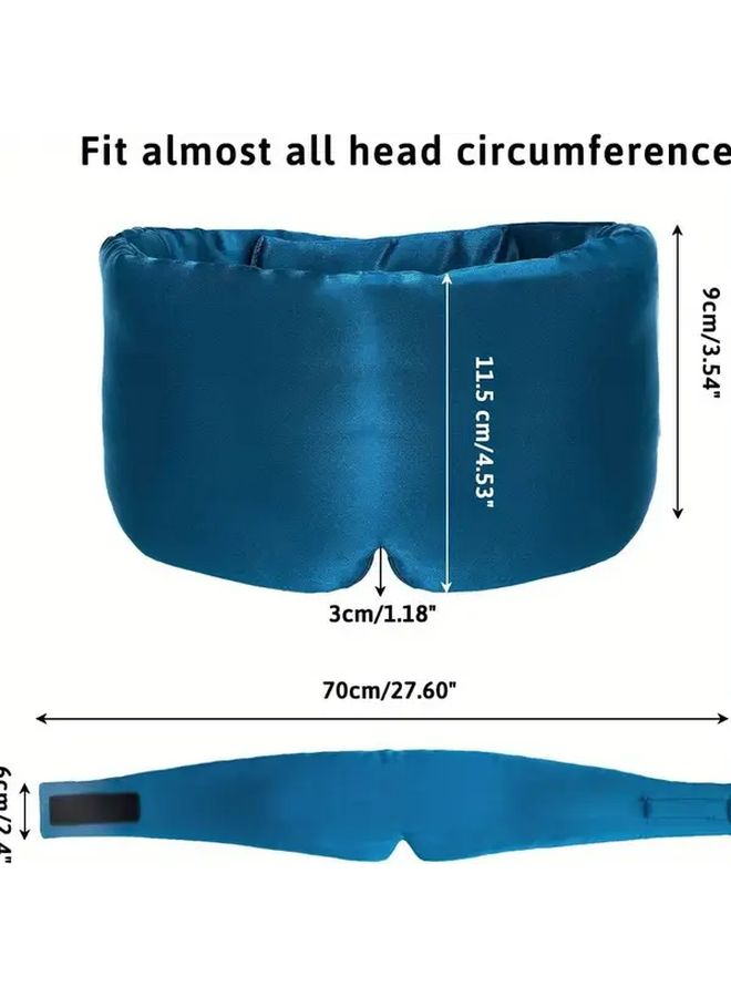 Deep Blue Cooling Sleep Mask Blackout Eye Mask Full Coverage Includes Earplugs - Image 3