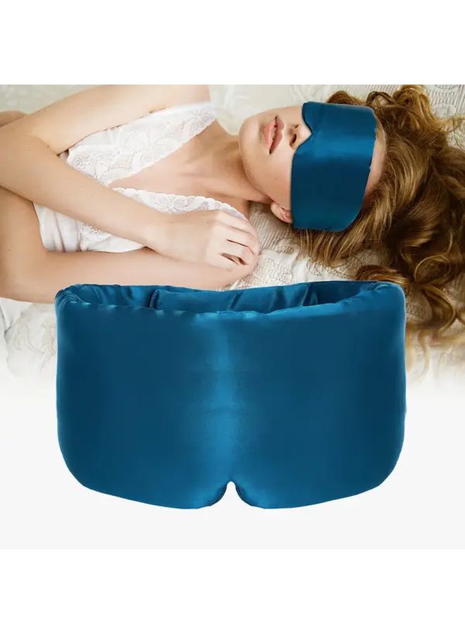 Deep Blue Cooling Sleep Mask Blackout Eye Mask Full Coverage Includes Earplugs - Image 2