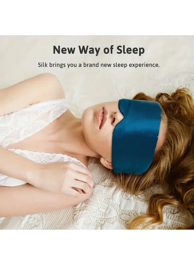 Deep Blue Cooling Sleep Mask Blackout Eye Mask Full Coverage Includes Earplugs - Image 1