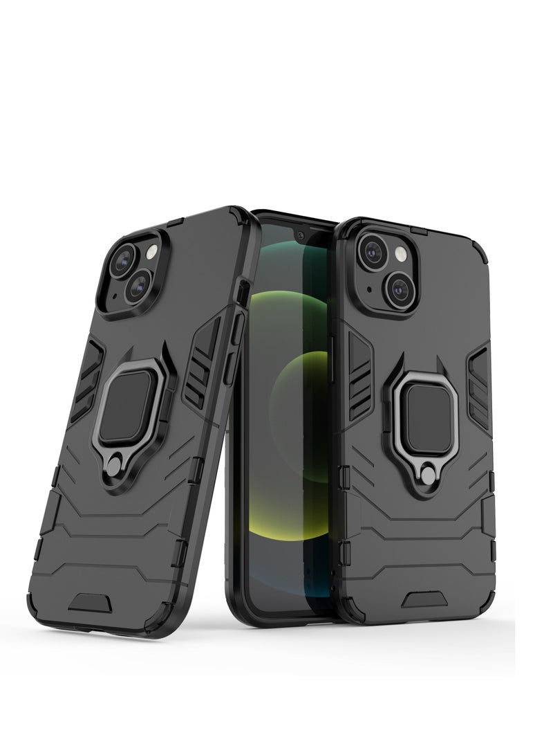 Black Protective Case Cover With Finger Ring Holder For iPhone - Image 2