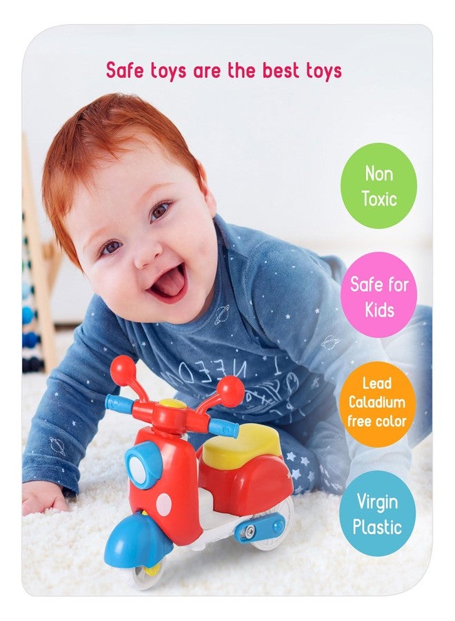 SHUDAUSHI® Friction Powered Toy Cars Pull Along Toys for Kids, Car Toys, Scooter for Kids Birthday Gift Toys for Toddler Pull Back Toys for Kids New Born Baby Toys (Scooter & Helicopter) - Image 3