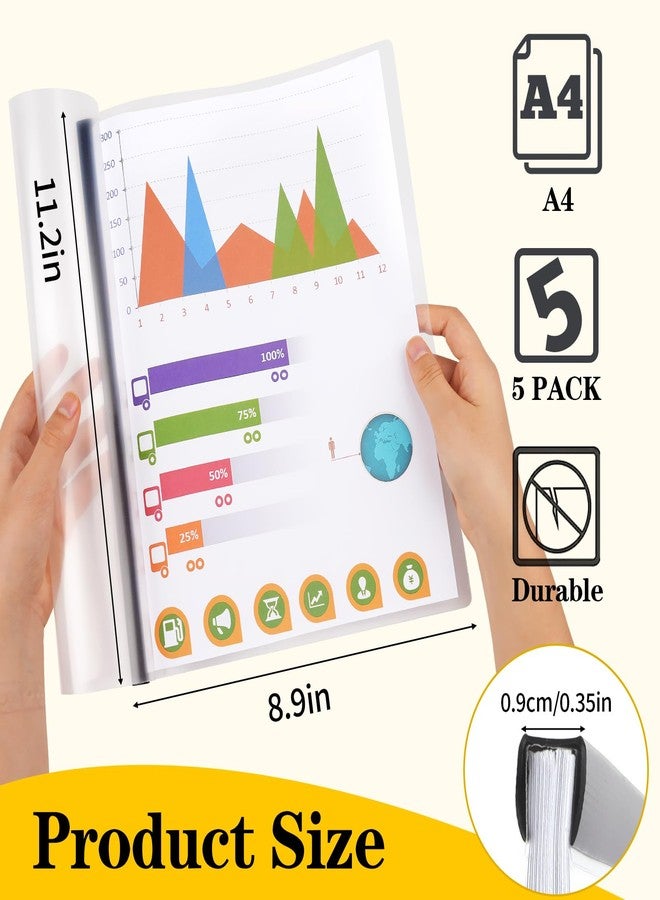 Coidea Report Covers with Sliding Bar, Clear Report Covers for A4 and Letter Size Paper, Resume Covers Presentation Folders File Document Binder for School Business, 70 Sheet Capacity - Image 2