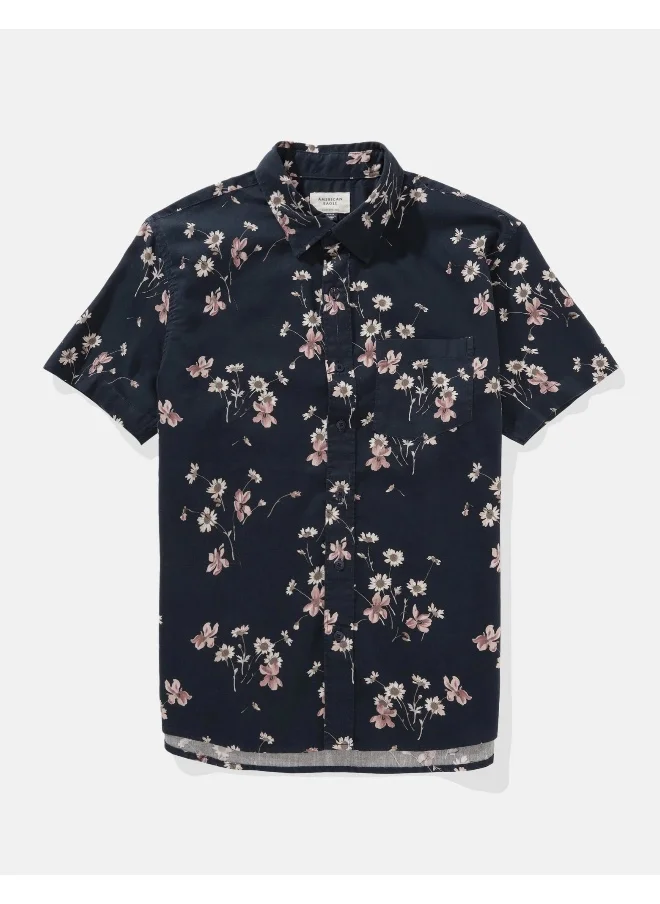 American Eagle AE Poolside Tropical Button-Up Shirt