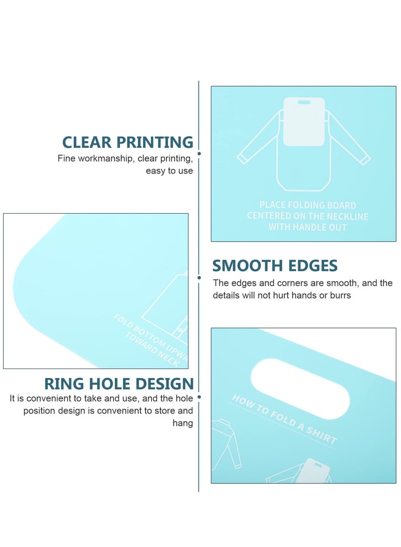 SYOSI 2Pcs Laundry Folding Boards T Shirts Clothes Folder Closet Storage Drawer Organizer Shirt Folding Board For Laundry Folding Help For Laundry Folds T-Shirts Polos And Dress Shirts Sky-blue - Image 4