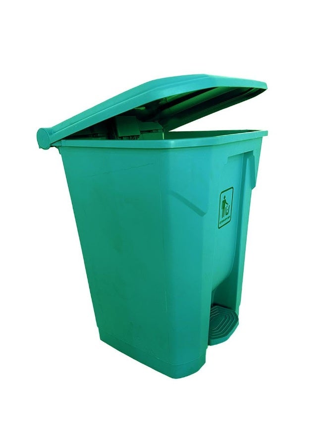 AKC Garbage Trash Can with Centre Pedal, High Density Polyethylene (HDPE) Heavy-Duty Plastic Bins (GREEN, 68 Liters) - Image 1