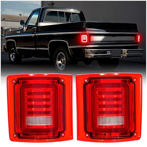 SHINEFIT Multifunctional Tail Lights with DRL Turn signal Reserving Lights Replacement for 1973-1991 Silverado C/K Trucks Tahoe Suburban K5 Blazer - Image 1