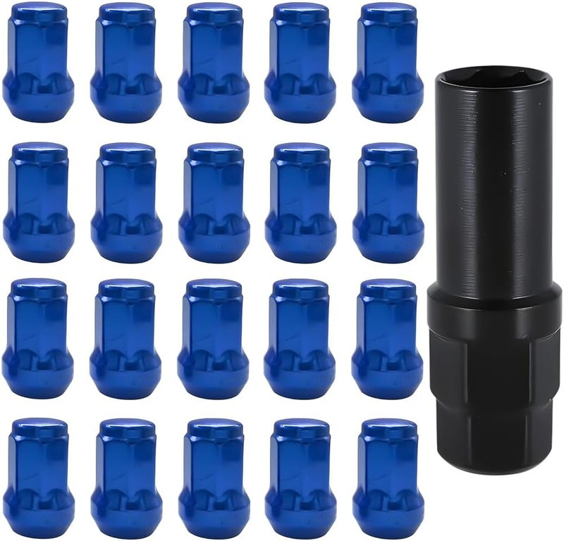 Bittwee 20PCS Chrome Closed End Duplex 6 Spline Lug Nuts with 1 Key - Image 1