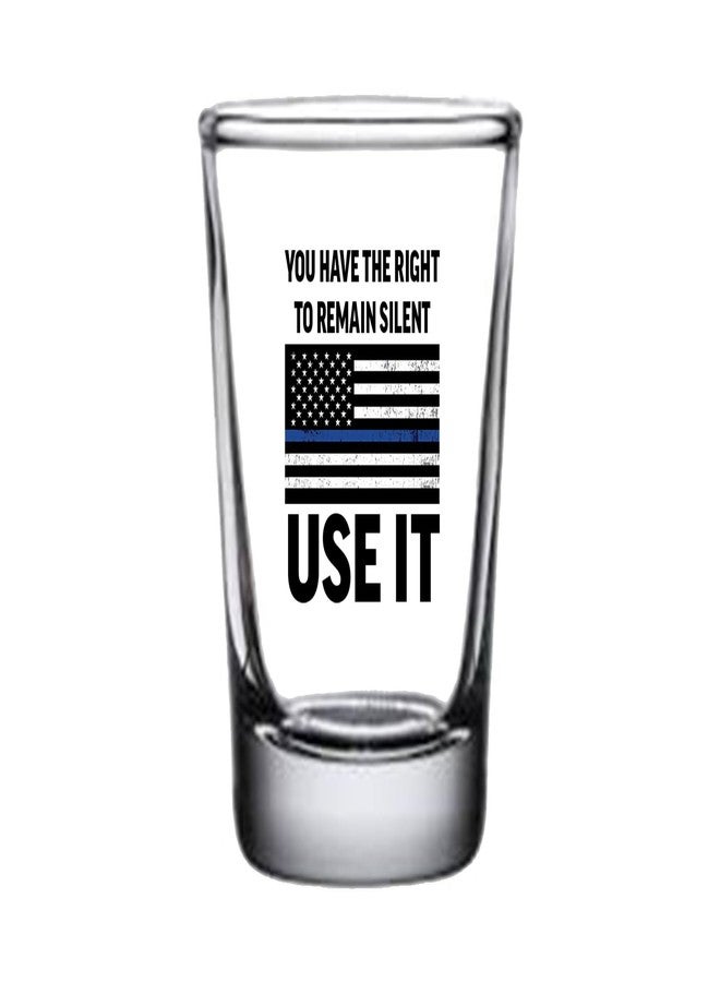 Rogue River Tactical Funny Thin Blue Line Shot Glass Gift For Police Officer Law Enforcement Remain Silent - Image 1