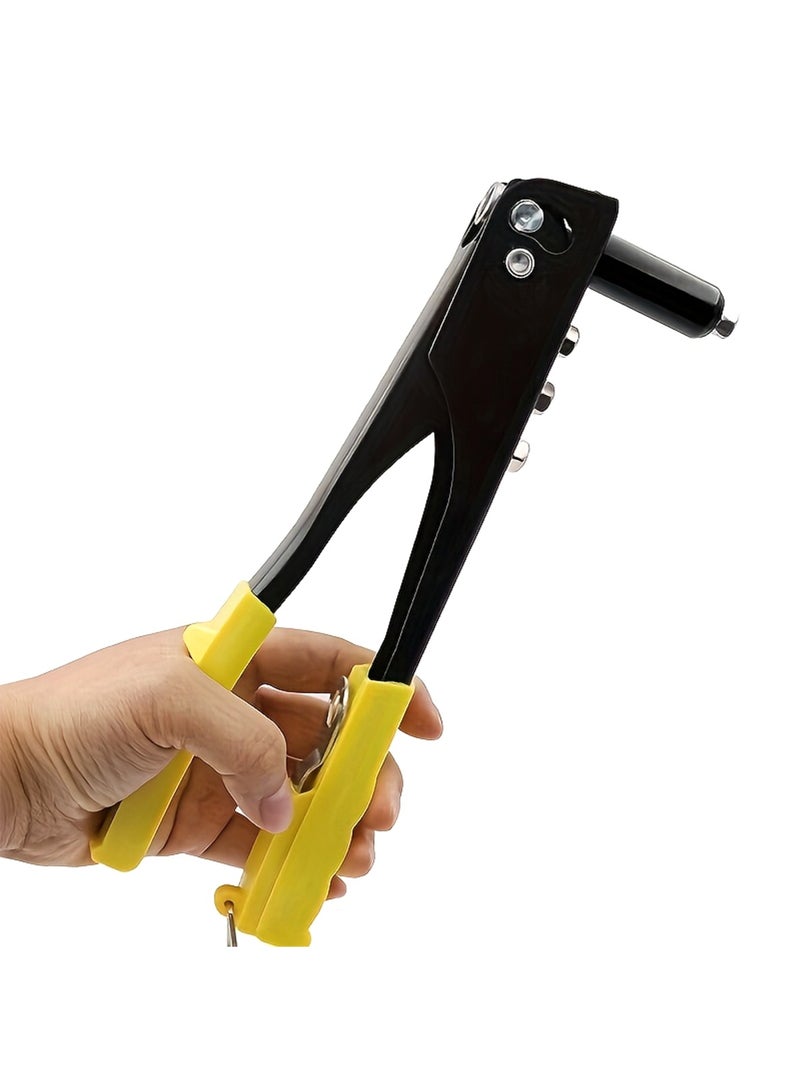 LOOPITYS Heavy duty manual rivet gun (equipped with 100 aluminum rivets), professional manual rivet gun Heavy metal rivet gun 9.25-inch rivet gun kit Detachable and labor-saving maintenance manual tool kit  - Image 1