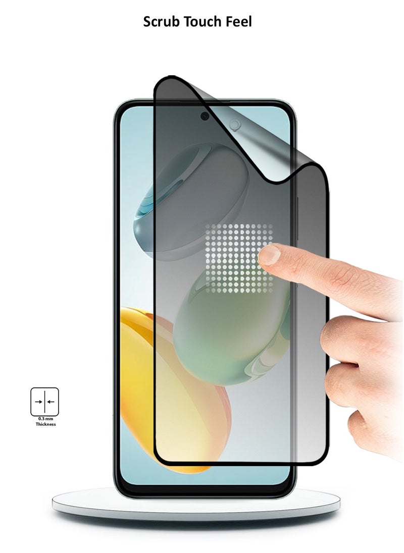 Wtech - Honor X7c 4G 2024 Nano Ceramic Privacy Full Glue Full Cover Matte Flexible Screen Protector (MSCNMP) - Clear/Black - Image 1
