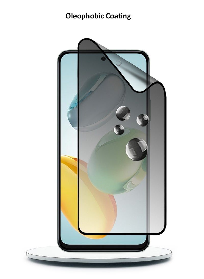 Wtech - Honor X7c 4G 2024 Nano Ceramic Privacy Full Glue Full Cover Matte Flexible Screen Protector (MSCNMP) - Clear/Black - Image 1