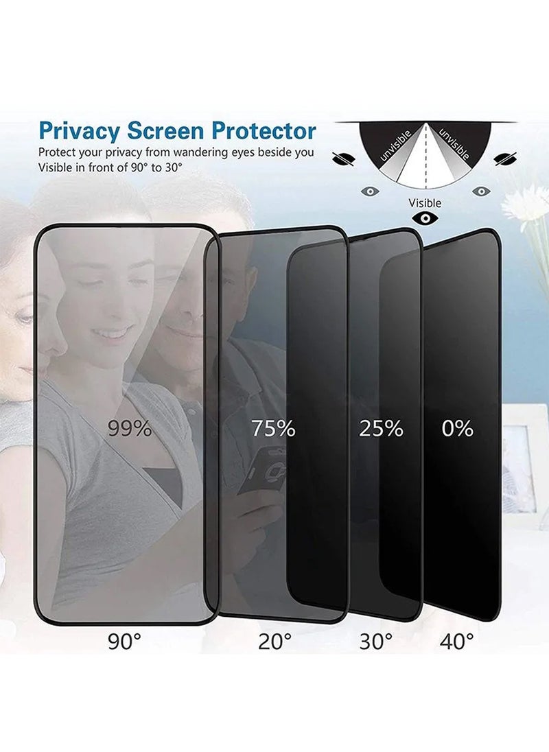Wtech - Honor X7c 4G 2024 Nano Ceramic Privacy Full Glue Full Cover Matte Flexible Screen Protector (MSCNMP) - Clear/Black - Image 1