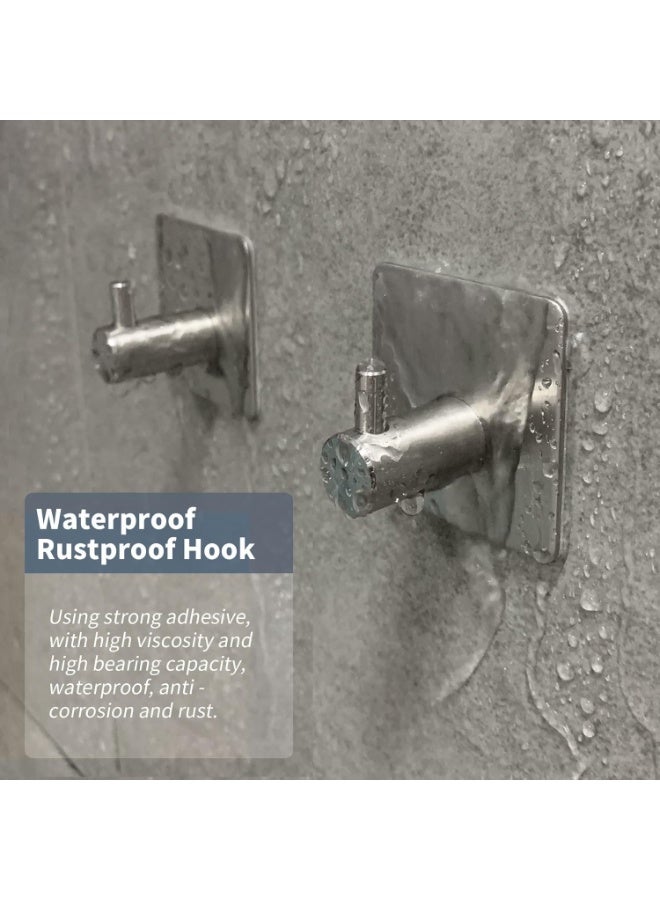 تراسل خطافات لاصقة، خطافات استحمام من الفولاذ المقاوم للصدأ SUS304 من الفولاذ المقاوم للصدأ، خطافات حائط مضادة للانزلاق شديدة التحمل، خطافات لتعليق المناشف، الجلابيب، المعاطف، المفاتيح - مطبخ الحمام المنزلي - 4 عبوات - Image 5