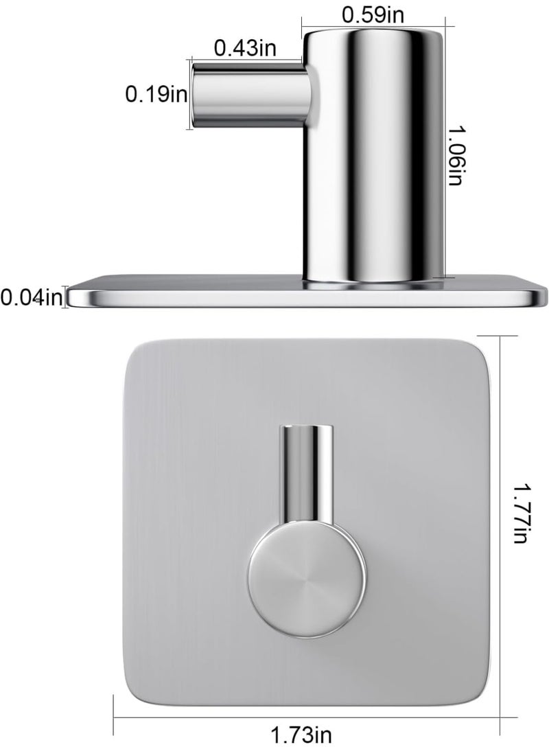 تراسل خطافات لاصقة، خطافات استحمام من الفولاذ المقاوم للصدأ SUS304 من الفولاذ المقاوم للصدأ، خطافات حائط مضادة للانزلاق شديدة التحمل، خطافات لتعليق المناشف، الجلابيب، المعاطف، المفاتيح - مطبخ الحمام المنزلي - 4 عبوات - Image 3